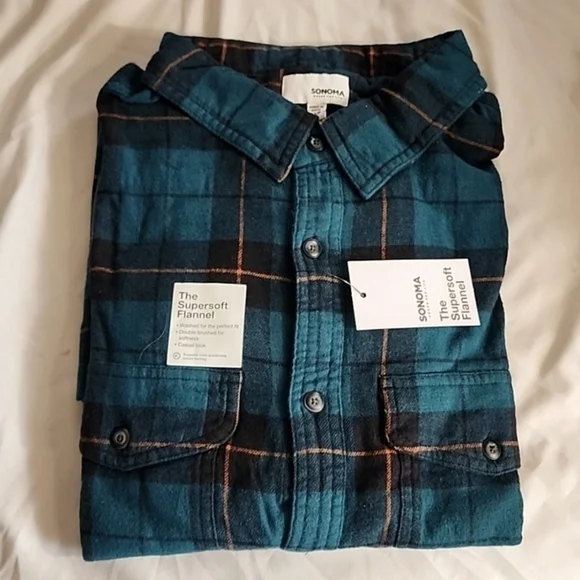 MENS BIG & TALL Button Down Flannel Shirt NEW WITH TAGS - Picture 2 of 2